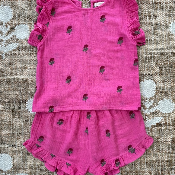 Pink Chicken 2 Piece Pink Floral Short Set - Picture 1 of 5